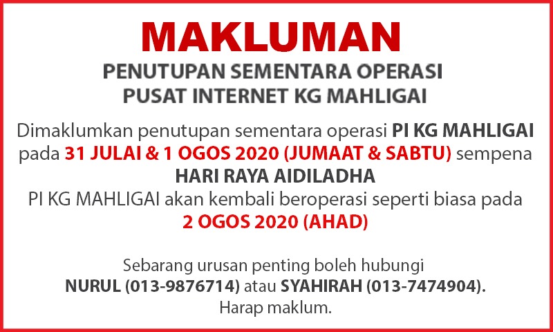 Notis Penutupan PI Raya Haji