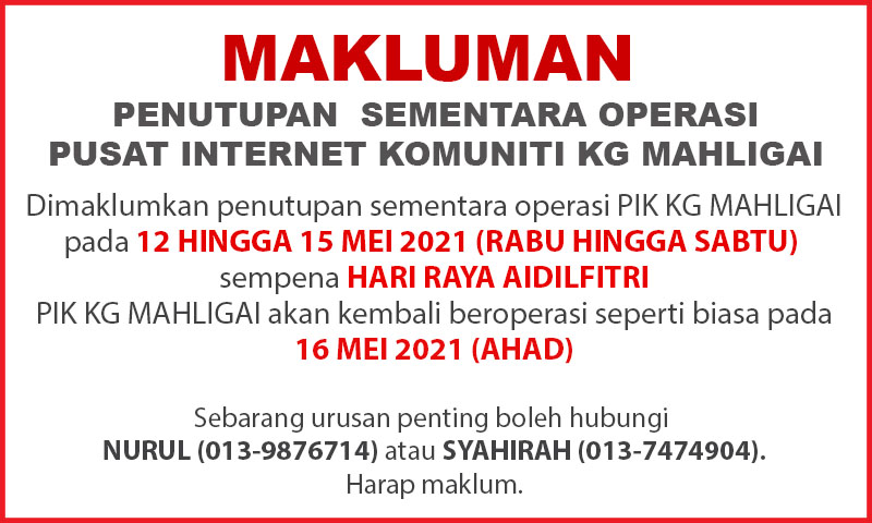 NOTIS PENUTUPAN RAYA